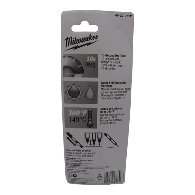 Milwaukee Inkzall White Liquid Paint Marker – Fast-Drying,  Acrylic Nib, Clog-Resistant & High-Temperature-Rated Up to 300 °F Jobsite Marker for Concrete, Masonry & Rough Surfaces - Water Resistant