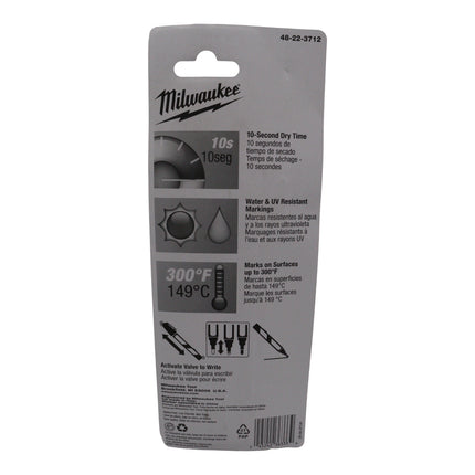 Milwaukee Inkzall White Liquid Paint Marker – Fast-Drying,  Acrylic Nib, Clog-Resistant & High-Temperature-Rated Up to 300 °F Jobsite Marker for Concrete, Masonry & Rough Surfaces - Water Resistant