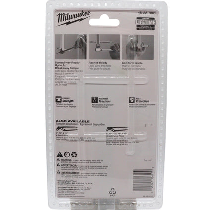 Milwaukee - Small Adjustable Basin Wrench – 1.25″ Capacity Telescoping Plumbing Wrench with Ergonomic Handle, Ratchet-Ready and Screwdriver-Ready Design