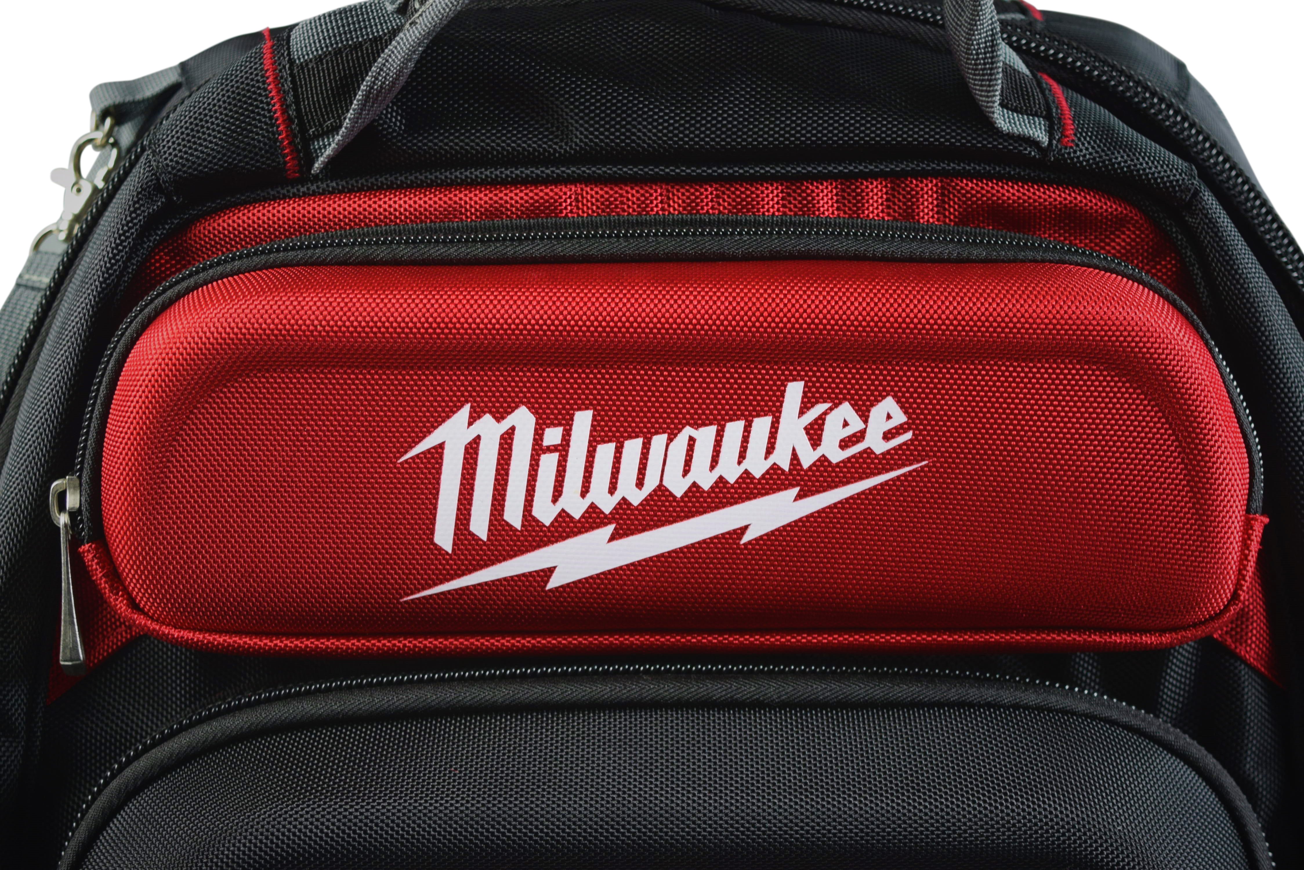 Milwaukee 48-22-8201 Ultimate Jobsite Backpack, 48 Pockets, Black/Red