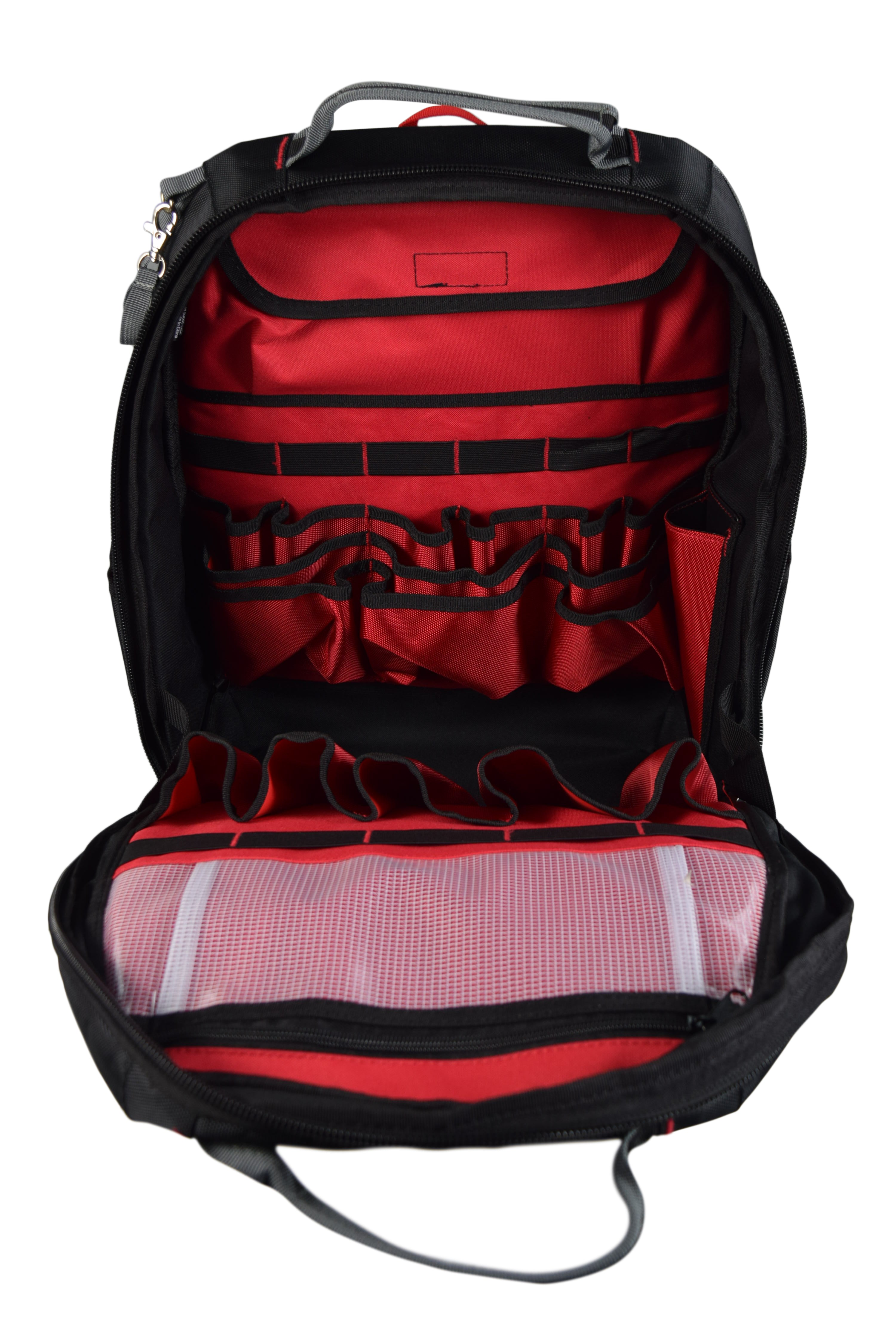 Milwaukee 48-22-8201 Ultimate Jobsite Backpack, 48 Pockets, Black/Red