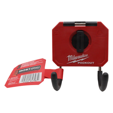 Milwaukee Packout 3″ Curved Hook – Heavy-Duty Modular Storage Hook with Reinforced Metal Core, Anti-Slip Rubber Grips, 15 lb Load Capacity, Compatible with Packout Wall Plates and Storage Solutions