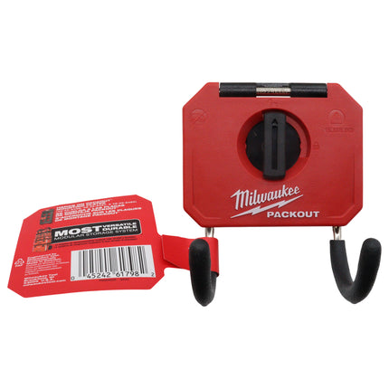 Milwaukee Packout 3″ Curved Hook – Heavy-Duty Modular Storage Hook with Reinforced Metal Core, Anti-Slip Rubber Grips, 15 lb Load Capacity, Compatible with Packout Wall Plates and Storage Solutions