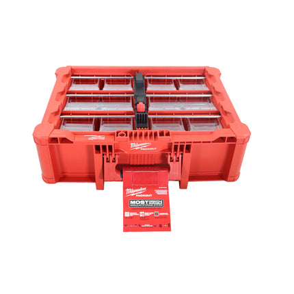 Milwaukee PACKOUT Tilt Bin Organizer with 10 Quick-Access Bins, Impact-Resistant Modular Storage, Wall-Mountable and PACKOUT-Compatible, Fasteners, and Hardware Organization