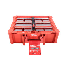 Milwaukee PACKOUT Tilt Bin Organizer with 10 Quick-Access Bins, Impact-Resistant Modular Storage, Wall-Mountable and PACKOUT-Compatible, Fasteners, and Hardware Organization