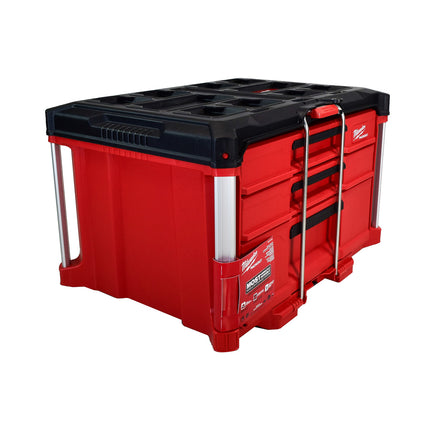 Milwaukee Packout Multi-Depth 3-Drawer Tool Box – Heavy-Duty Modular Storage with Metal Ball Bearing Slides, Locking Security Bar, Quick-Adjust Dividers & Impact-Resistant Construction