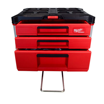 Milwaukee Packout Multi-Depth 3-Drawer Tool Box – Heavy-Duty Modular Storage with Metal Ball Bearing Slides, Locking Security Bar, Quick-Adjust Dividers & Impact-Resistant Construction