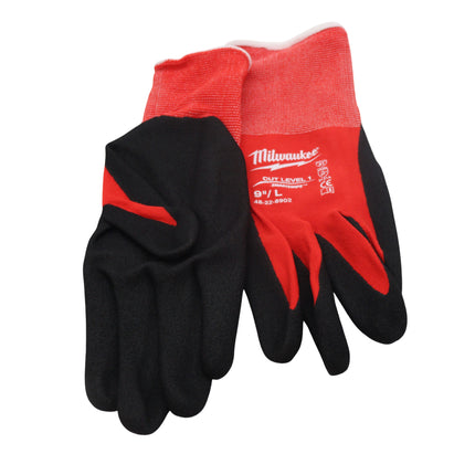 Milwaukee 48-22-8902B Large Red Nitrile Level 1 Cut Resistant Dipped Work Gloves (12-Pack)
