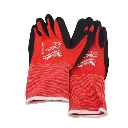 Milwaukee 48-22-8902B Large Red Nitrile Level 1 Cut Resistant Dipped Work Gloves (12-Pack)
