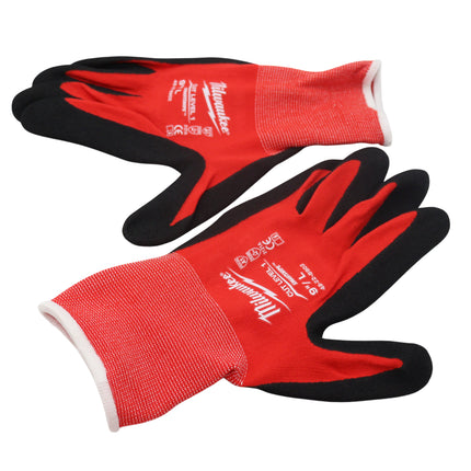 Milwaukee 48-22-8902B Large Red Nitrile Level 1 Cut Resistant Dipped Work Gloves (12-Pack)