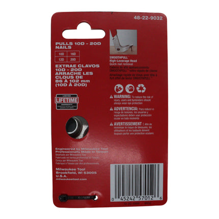 Milwaukee 12" Nail Puller – Smoothpull High-Leverage Head, Wear-Resistant Shockshield Grip, Beveled Edge Claws, Precision Forged Steel Construction – Hand Tool for Easy Removal of Embedded Nails