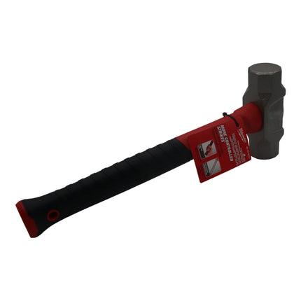 Milwaukee 4 lb Fiberglass Engineer Hammer – High-Strength Fiberglass Handle with Overmold Anti-Slip Grip, Reinforced Overstrike Protection & Tether Ready Lanyard Hole, Durable Steel Head for Concrete
