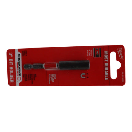 Milwaukee Shockwave 3″ Magnetic Bit Tip Holder – 1/4″ Hex Drive Impact-Rated Magnetic Bit Holder, Proprietary Heat-Treated Steel Construction with Secure Magnet Grip – Durable Power Tool Accessory