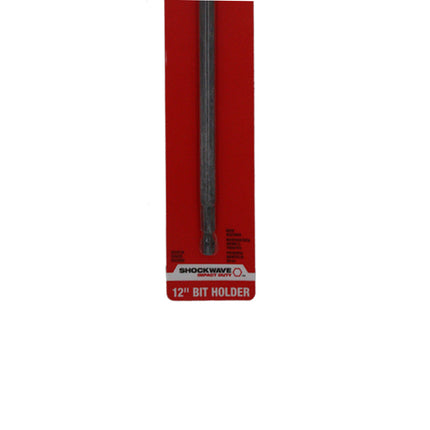 Milwaukee Shcokwave 12″ Impact Duty Magnetic Bit Holder – Heavy-Duty 1/4″ Hex Bit Extension with Magnetic C-Ring Retention, Shockzone Torque Absorption & Slim Design for Tight Spaces