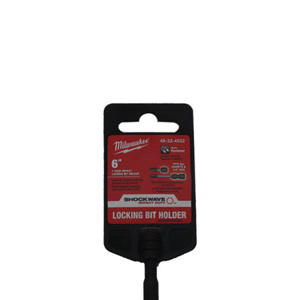Milwaukee Shockwave 6″ Impact Duty Locking Bit Holder – Heavy-Duty Auto-Locking Bit Holder, Quick Release Collar, Dual Magnet Retention, Optimized Shockzone Geometry for Impact Drivers