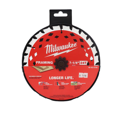 Milwaukee 48-40-0720 7-1/4 in. x 24-Tooth Carbide Framing Circular Saw Blade
