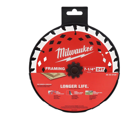 Milwaukee 48-40-0720 7-1/4 in. x 24-Tooth Carbide Framing Circular Saw Blade