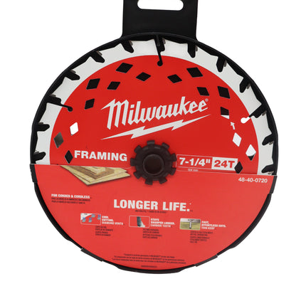 Milwaukee 48-40-0720 7-1/4 in. x 24-Tooth Carbide Framing Circular Saw Blade