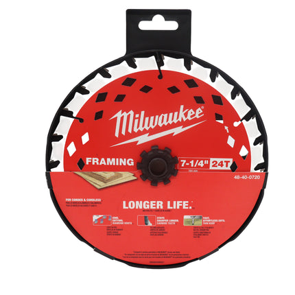 Milwaukee 48-40-0720 7-1/4 in. x 24-Tooth Carbide Framing Circular Saw Blade