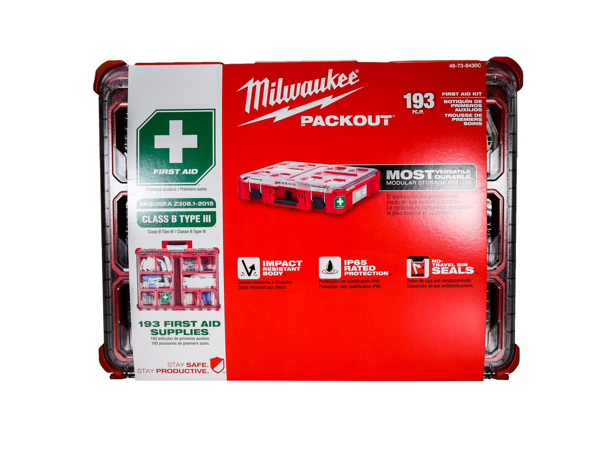 Milwaukee 48-73-8430C Class B Type 3 Packout First Aid Kit (193-Piece