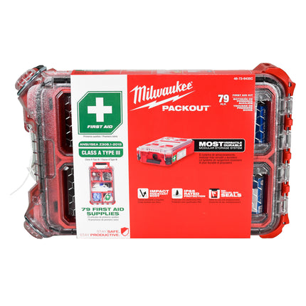 Milwaukee 48-73-8435C Class A Type 3 Compact Packout First Aid Kit (79-Piece)