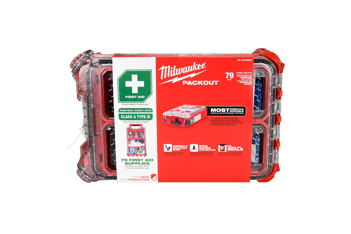 Milwaukee 48-73-8435C Class A Type 3 Compact Packout First Aid Kit (79-Piece)