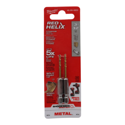 Milwaukee 48-89-4603 Shockwave 3/32 in. Titanium Drill Bit