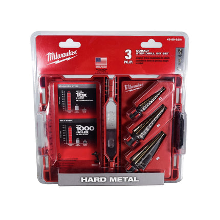 Milwaukee 48-89-9291 Milwaukee Cobalt Step Drill Bit 3PC Set #1 , #4 , #9