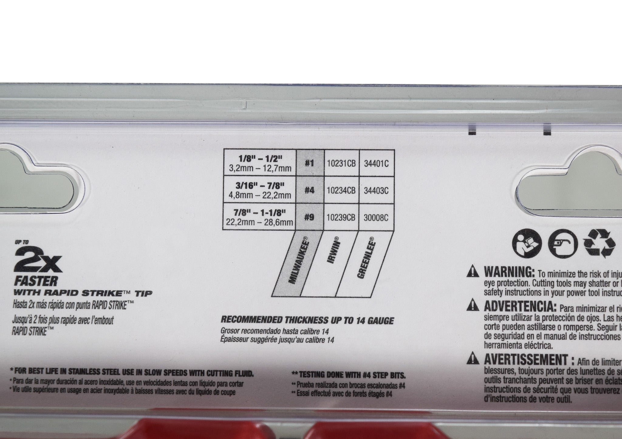 Milwaukee 48-89-9291 Milwaukee Cobalt Step Drill Bit 3PC Set #1 , #4 , #9