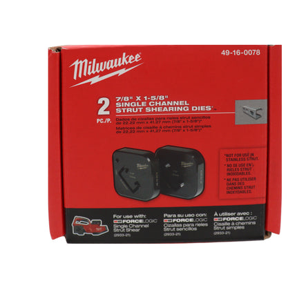 Milwaukee 49-16-0078 7/8" x 1-5/8" Single Strut Shearing Dies