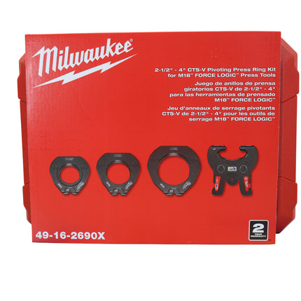 Milwaukee 49-16-2690X 2-1/2" - 4" CTS-V Pivoting Press Ring Kit for M18 FORCE LOGIC Press Tools