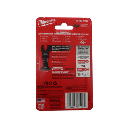 Milwaukee Open-Lok 1-3/4″ Titanium Enhanced Bi-Metal Multi-Material Oscillating Multi-Tool Blade 3-Pack – Universal Fit, Fast Plunge Cuts in Wood, Nails, PVC & Drywall, Jobsite Durable