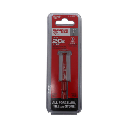 Milwaukee Diamond MAX™ 1/4″ Continuous Grit Diamond Hole Saw Bit – Quick-Change Hex Shank, Premium Diamond Coated Tile/Stone/Glass Cutter, Up to 10× Longer Life, Professional Drill Accessory