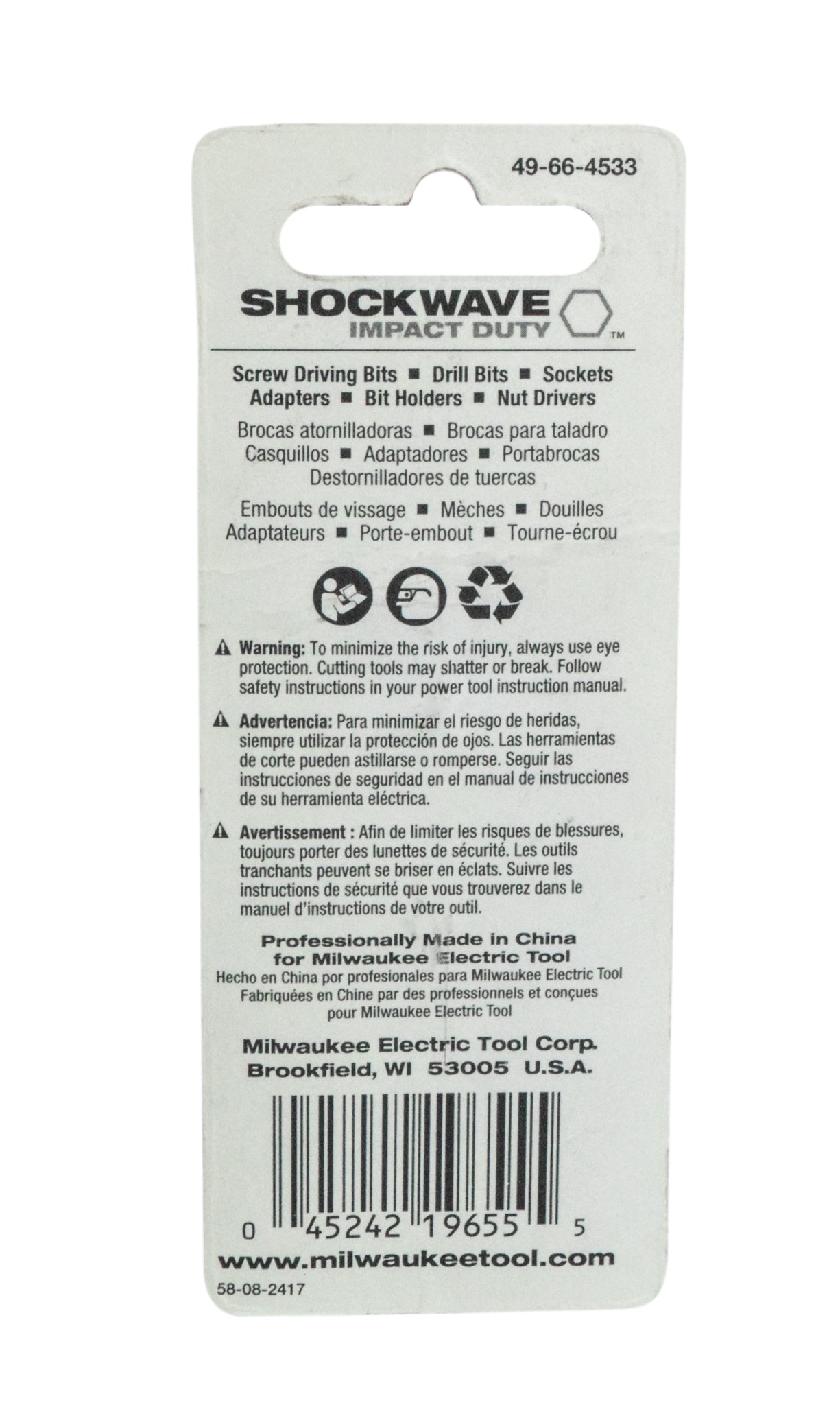 Milwaukee 49-56-4533 SHOCKWAVE Impact Duty 5/16" x 2-9/16" Steel Magnetic Nut Driver