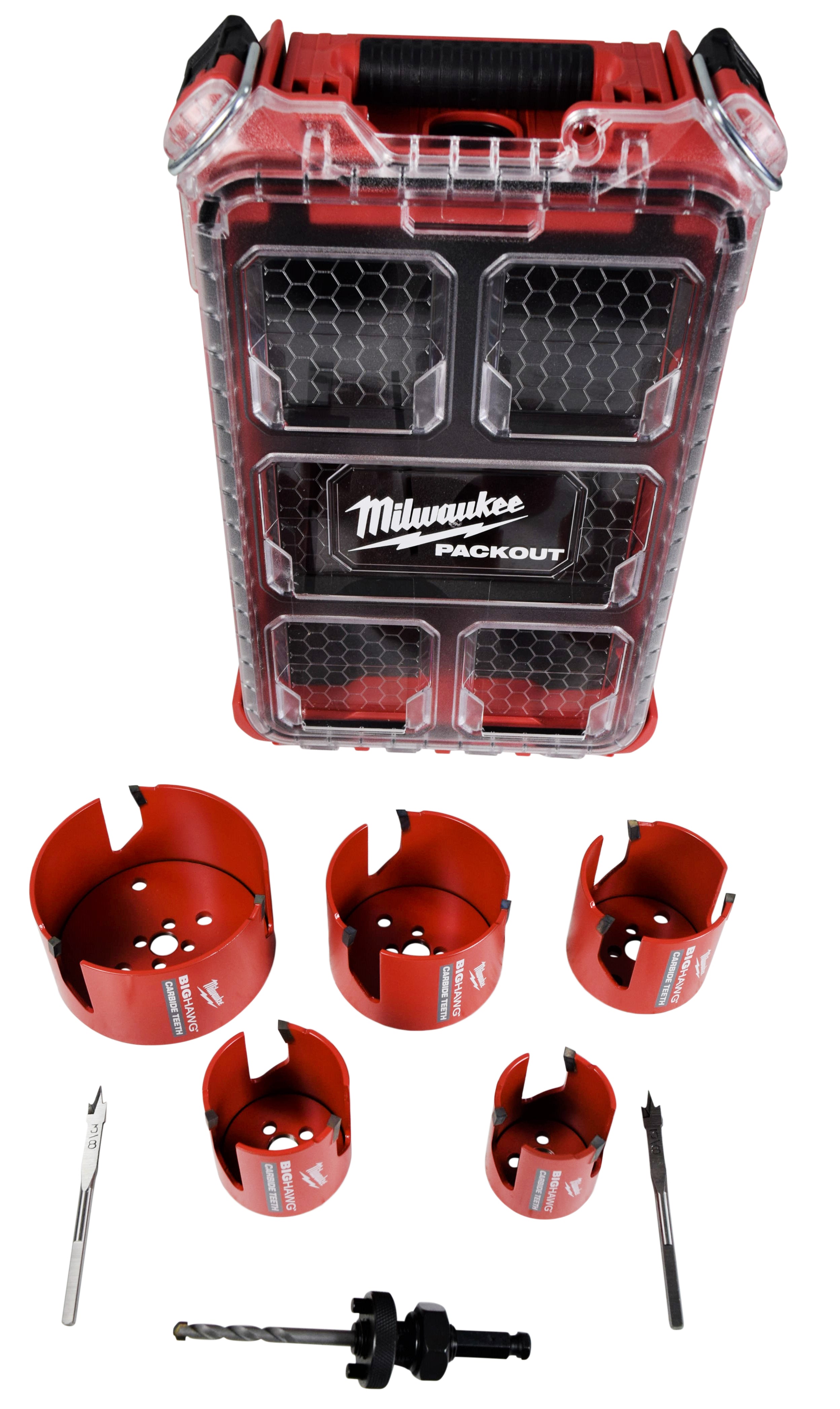 Milwaukee BIG HAWG Carbide Hole Saw Kit with PACKOUT Case 49-56-9295