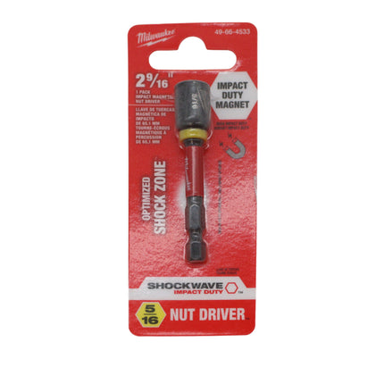 Milwaukee 49-66-4533 SHOCKWAVE Impact Duty 5/16" x 2-9/16" Magnetic Nut Driver