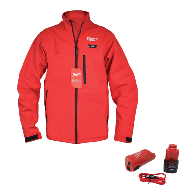 Milwaukee M100R-21 M12 Heated TOUGHSHELL Jacket Kit, Red, Small