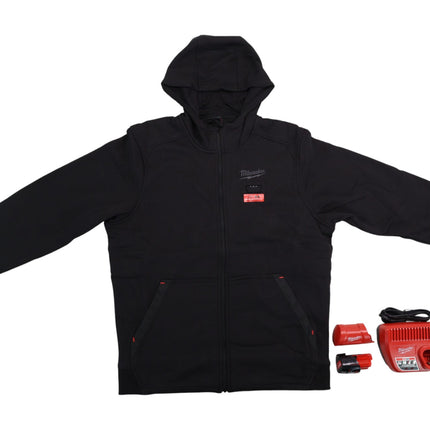 Milwaukee M12 12-Volt Black Small Heated Hoodie with 2.0Ah Battery & Charger