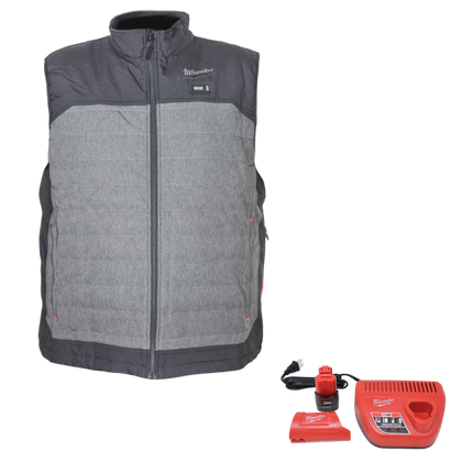 Milwaukee M300G-21 M12 Heated AXIS Vest Kit - Gray - Large