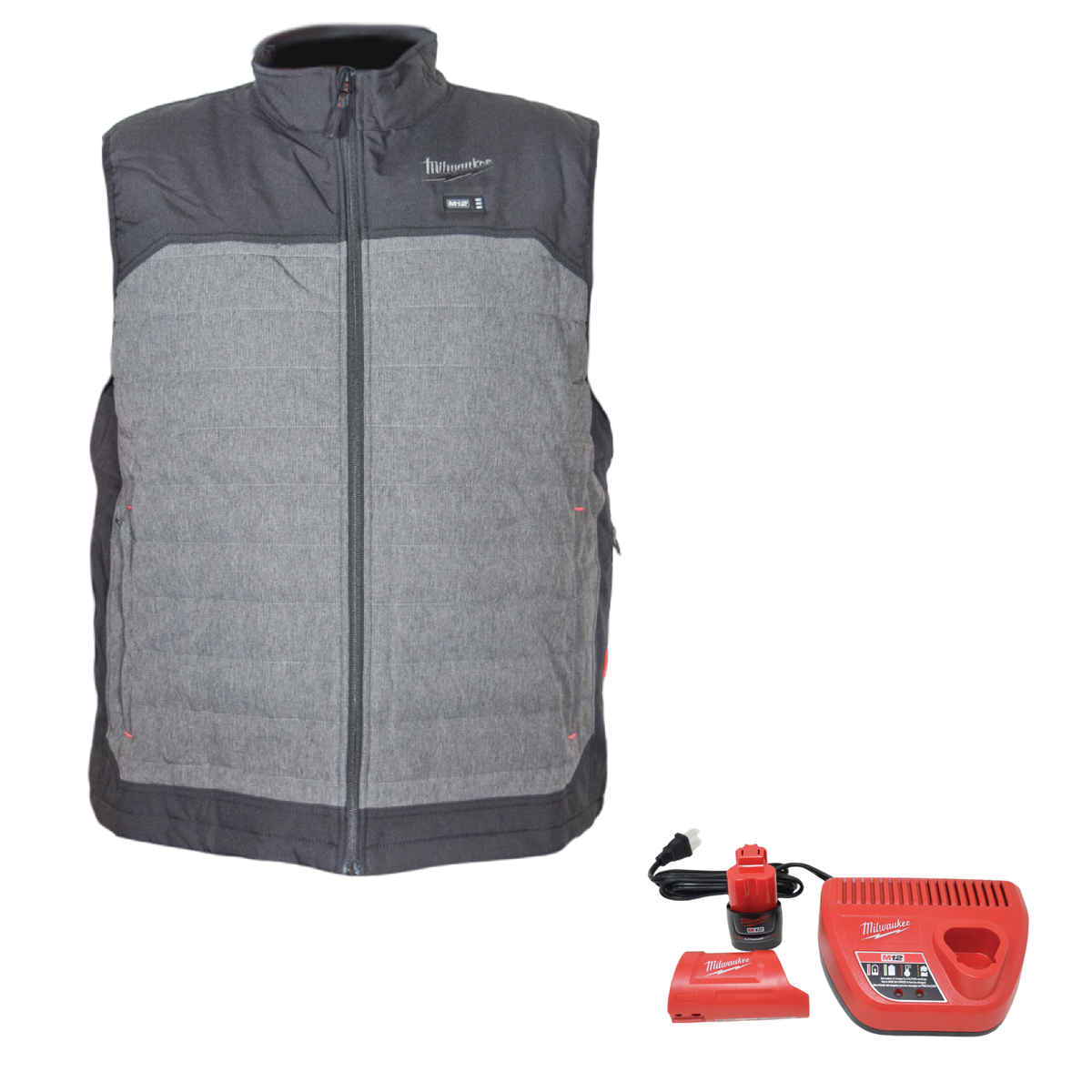 Milwaukee M300G-21 M12 Heated AXIS Vest Kit - Gray - Large