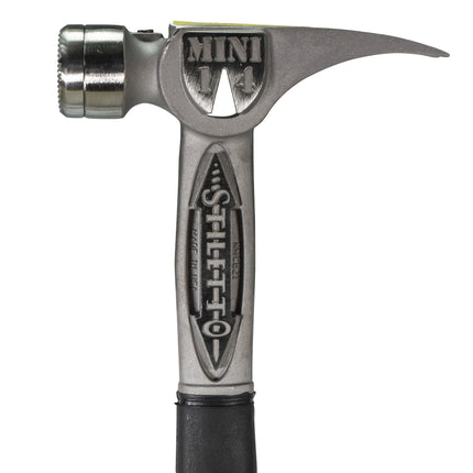 Stiletto TBM14RMS TiBone Mini-14 ounce Replaceable Milled Face Hammer with a Straight 16" Titanium Handle