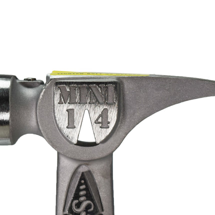 Stiletto TBM14RMS TiBone Mini-14 ounce Replaceable Milled Face Hammer with a Straight 16" Titanium Handle