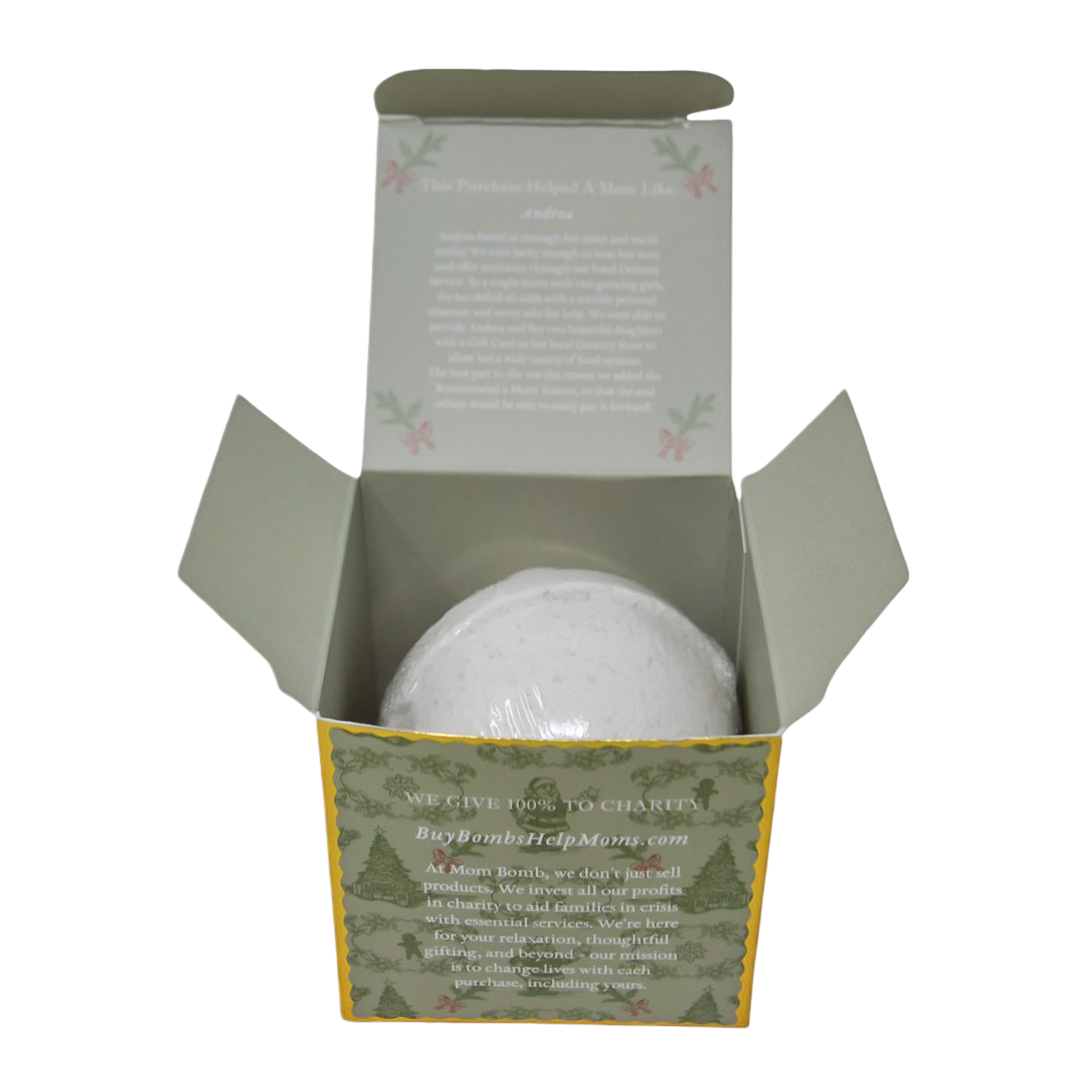 Mom Bomb Mistletoe Kisses Bomb with Plant Based Ingredients Made in the USA