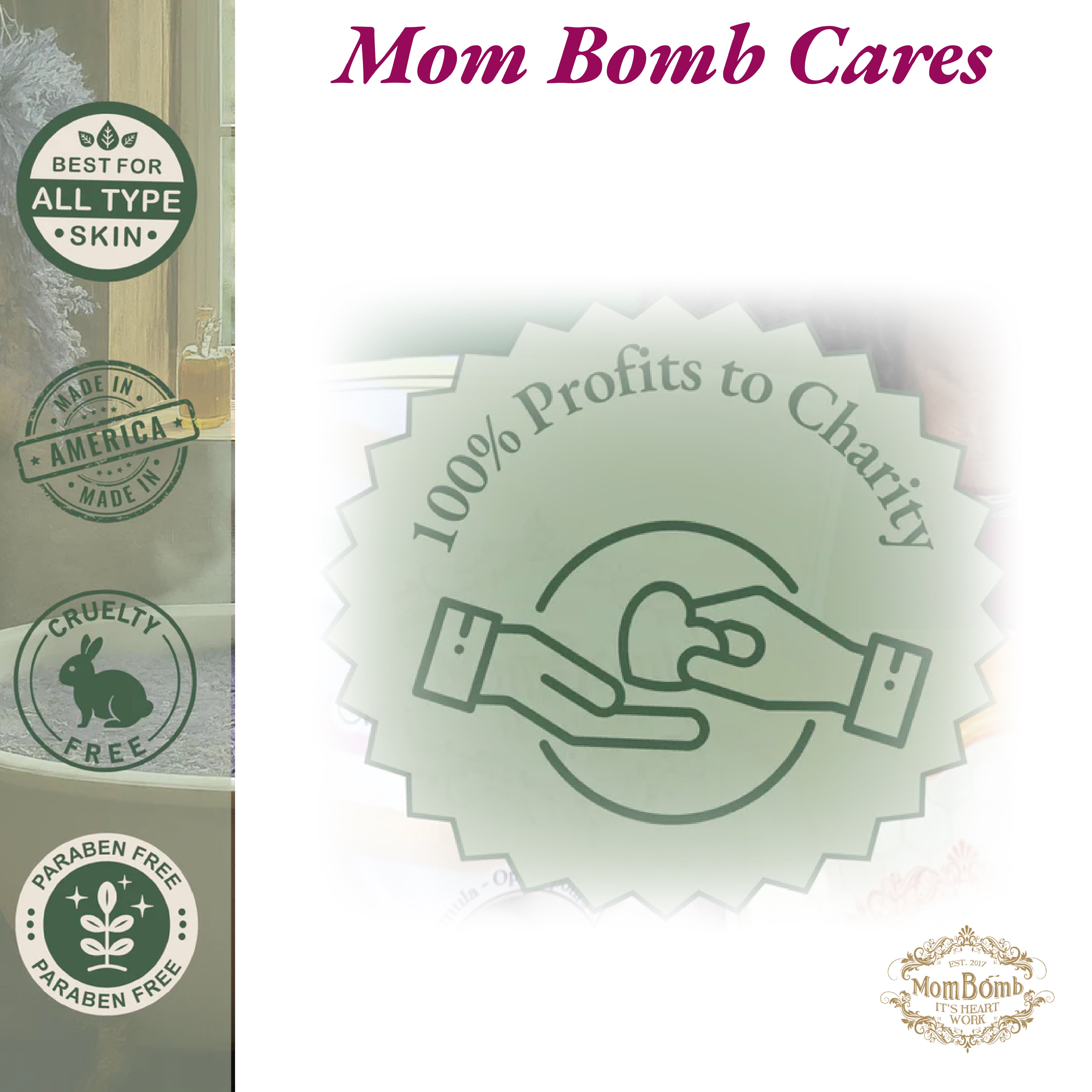 Mom Bomb Mistletoe Kisses Bomb with Plant Based Ingredients Made in the USA