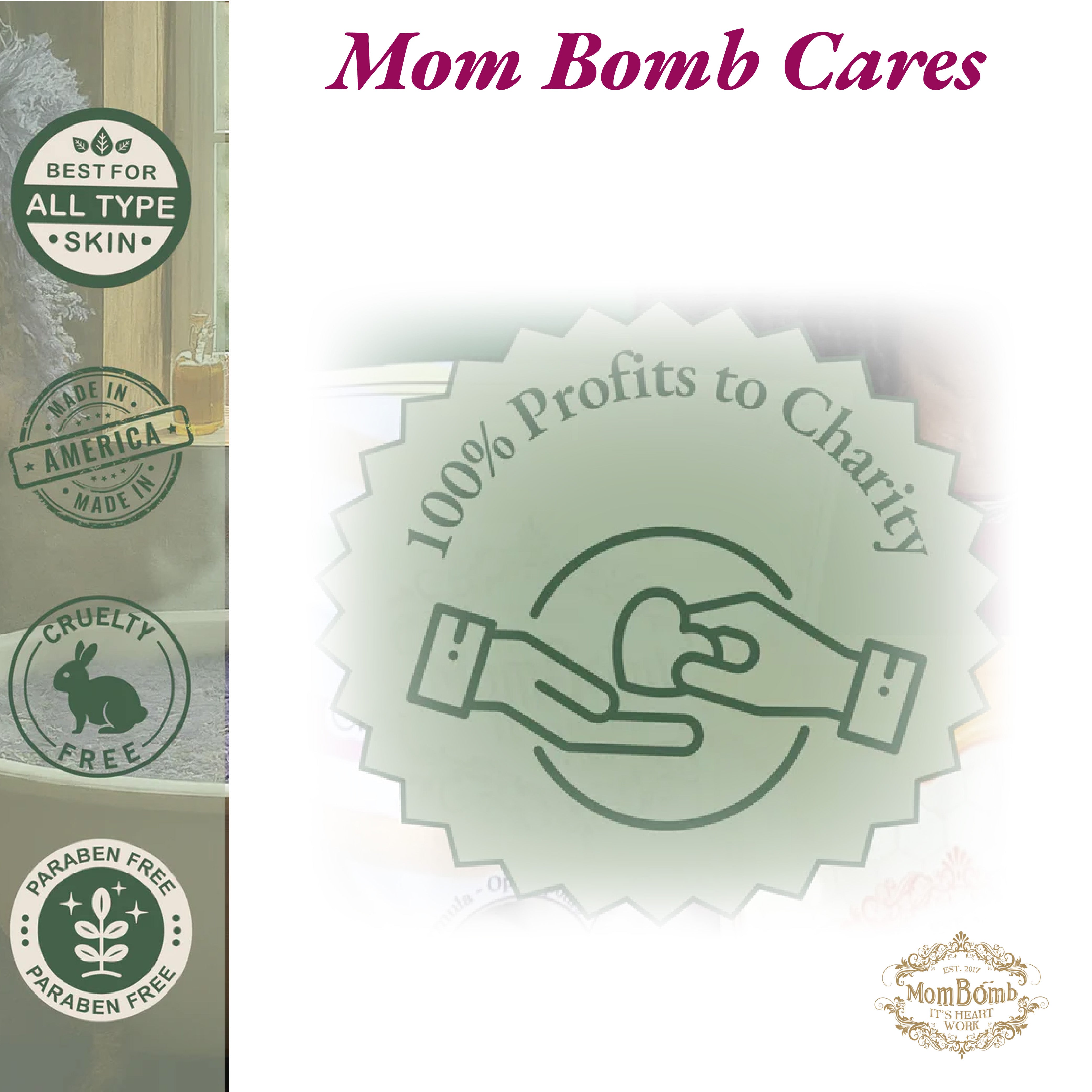 Mom Bomb Sparkling Snow Bomb with Plant Based Ingredients Made in the USA