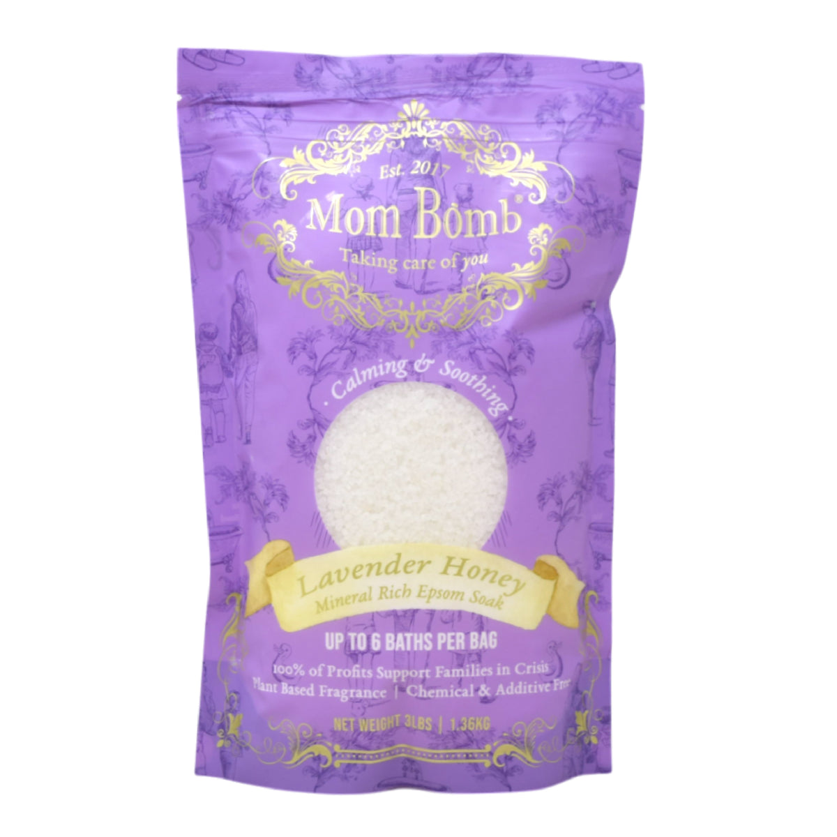 Mom Bomb Lavender Honey Bath Soaks 3 lbs of Pure Tranquility