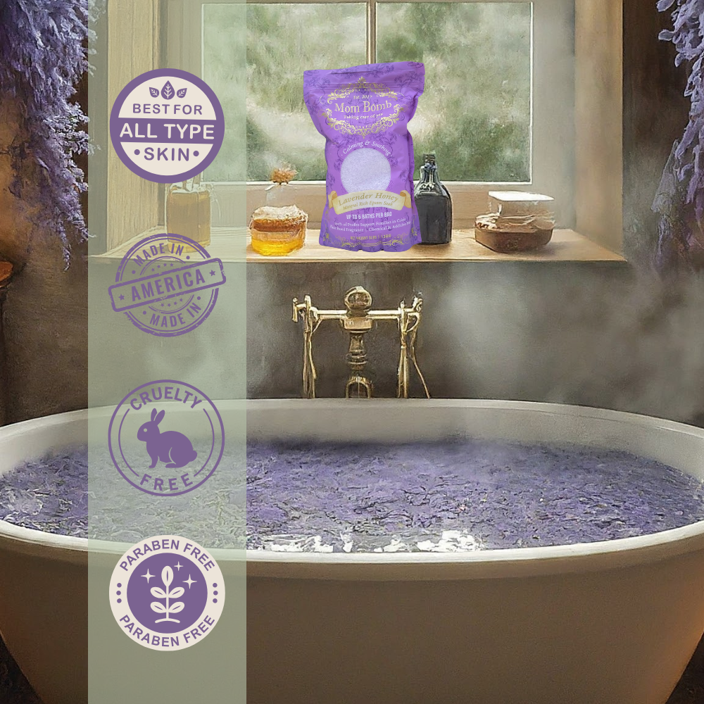 Mom Bomb Lavender Honey Bath Soaks 3 lbs of Pure Tranquility