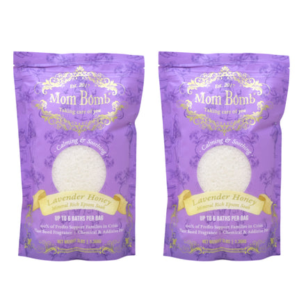 Mom Bomb Lavender Honey Bath Soaks 3 lbs of Pure Tranquility (2 Pack)