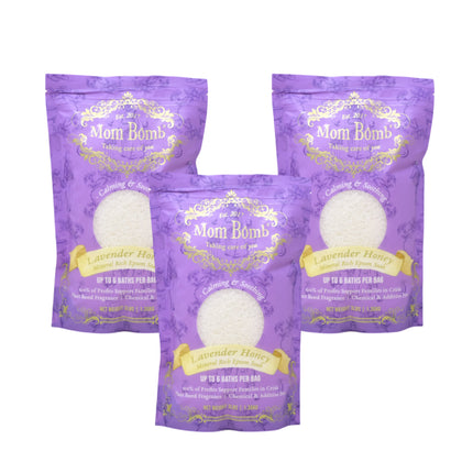 Mom Bomb Lavender Honey Bath Soaks 3 lbs of Pure Tranquility (3 Pack)