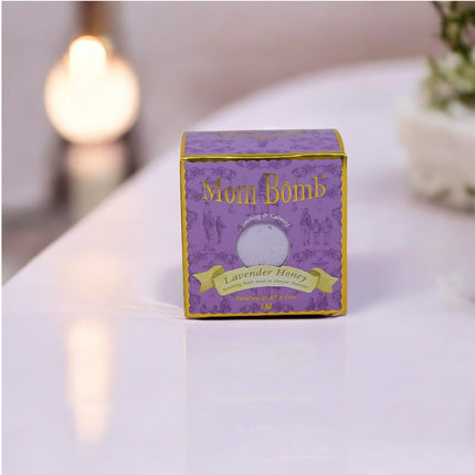 Mom Bomb Lavender Honey Bath Bomb with Plant Based Ingredients Made in the USA